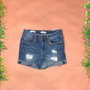 Vigoss Blue Ripped Jean Shorts